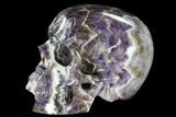 Realistic, Carved Chevron Amethyst Skull #116370-3